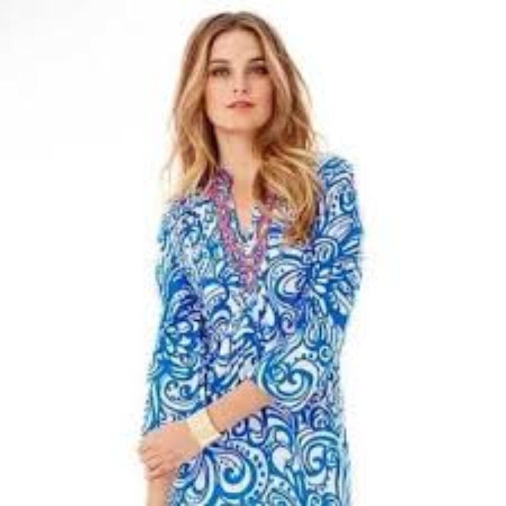 Lilly Pulitzer Blue & White Paisley Tunic